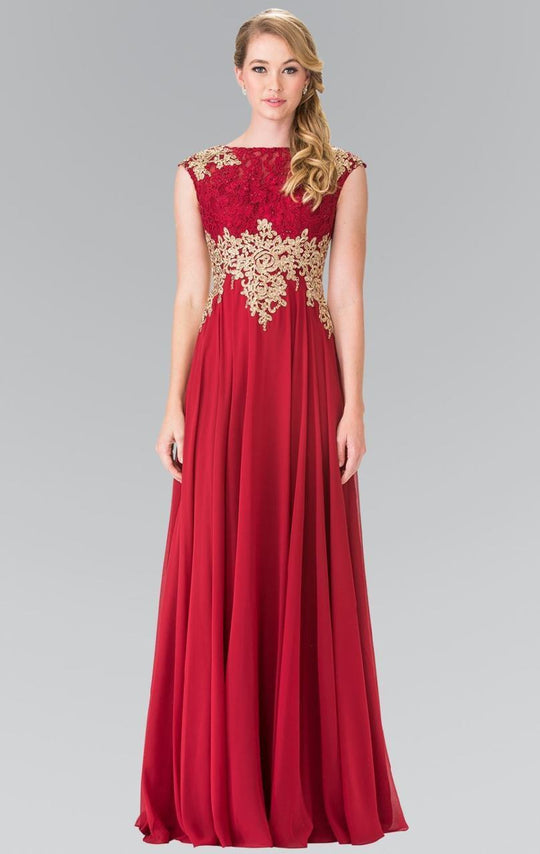 Embellished Bateau Chiffon A-Line Dress GL2228