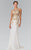 Embroidered Bateau Neck Jersey Trumpet Dress GL2230