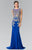 Embroidered Bateau Neck Jersey Trumpet Dress GL2230