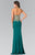 Embroidered Halter Jersey Trumpet Dress GL2231