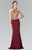Embroidered Halter Jersey Trumpet Dress GL2231