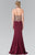 Embroidered Halter Jersey Trumpet Dress GL2231