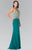 Embroidered Halter Jersey Trumpet Dress GL2231