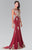 Embellished High Neck Jersey Trumpet Dress GL2233