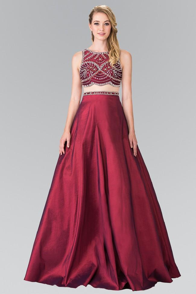 Two Piece Sequined Long Gown GL2250