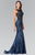 Embellished Bateau Neck Lace Trumpet Dress GL2268
