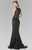Embellished Bateau Neck Lace Trumpet Dress GL2268