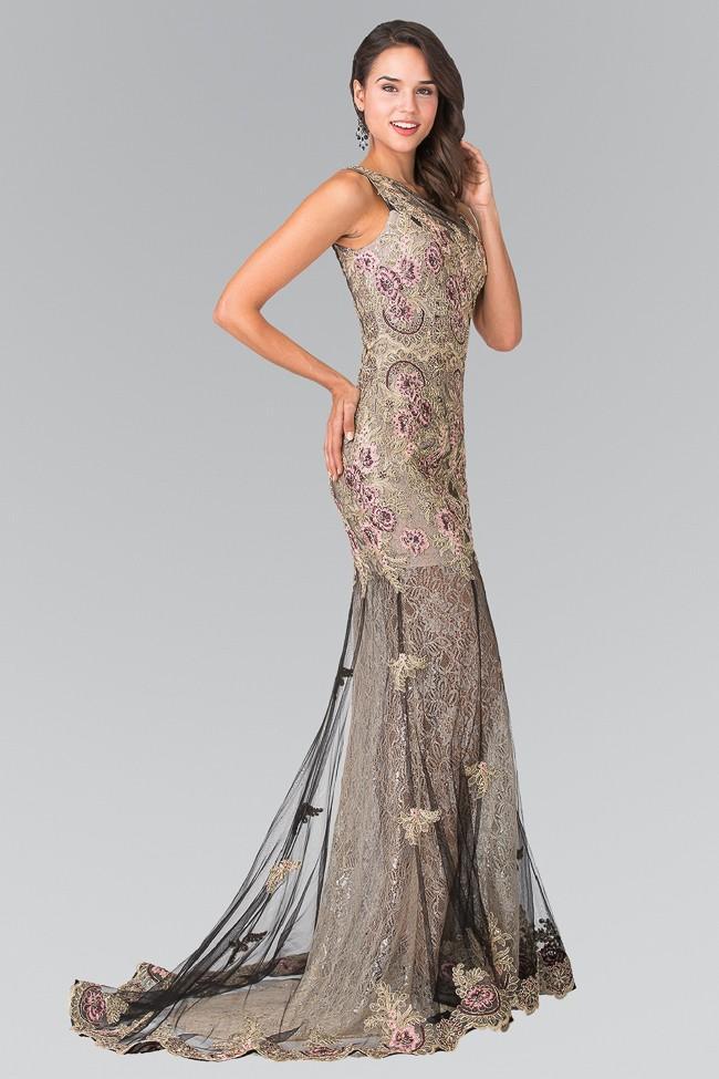 Embroidered Floral Long Dress GL2269