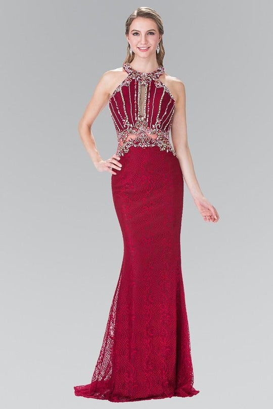Halter Embellished Long Dress GL2275