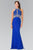 Elizabeth K - GL2275 Halter Illusion Panel Long Gown in Blue