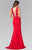 Laced Illusion High Neck Jersey Trumpet Dress GL2286