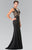 Laced Illusion High Neck Jersey Trumpet Dress GL2286