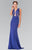 Laced Illusion High Neck Jersey Trumpet Dress GL2286