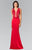 Laced Illusion High Neck Jersey Trumpet Dress GL2286