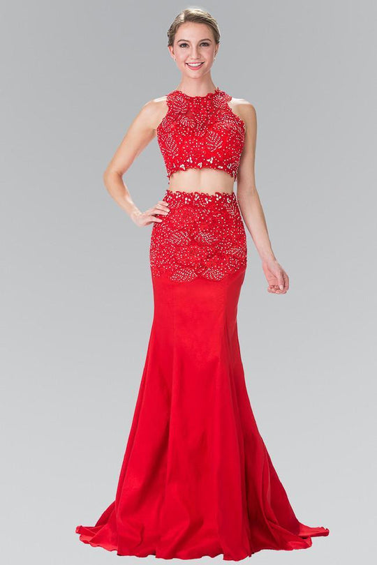 Two Piece Sequined Trumpet Gown GL2291