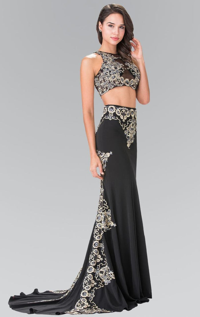 Embellished High Neck Rome Jersey Dress GL2296