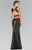 V Neck Long Dress with Slit GL2300