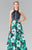 Long Halter Floral Gown GL2302