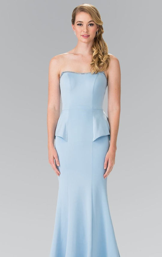 Strapless Peplum Long Dress GL2304