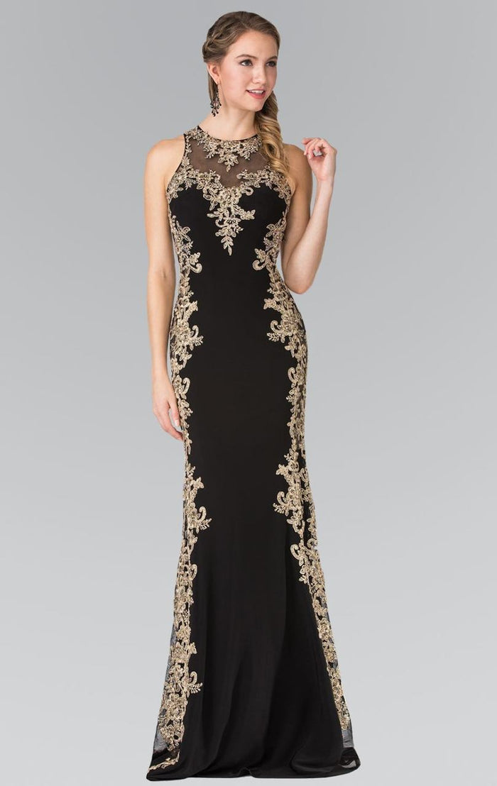Laced Illusion High Neck Rome Jersey Dress GL2320