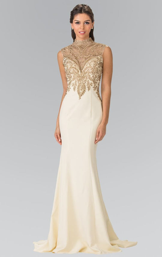 High Neck Embellished Long Dress GL2322