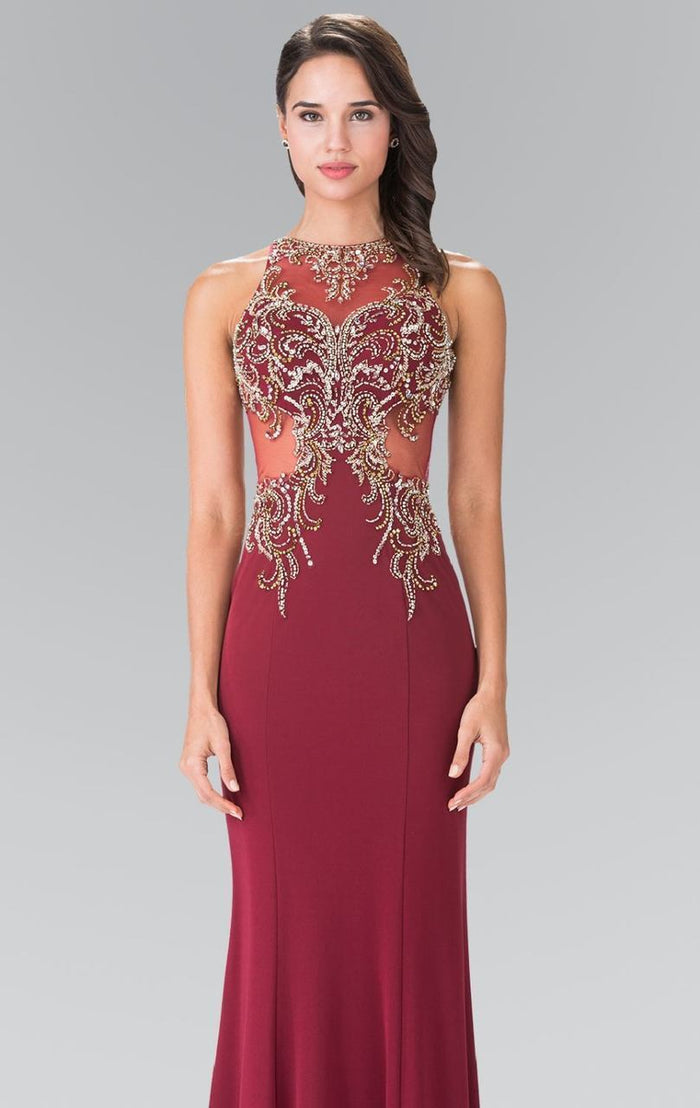 Embellished Halter Long Gown GL2329