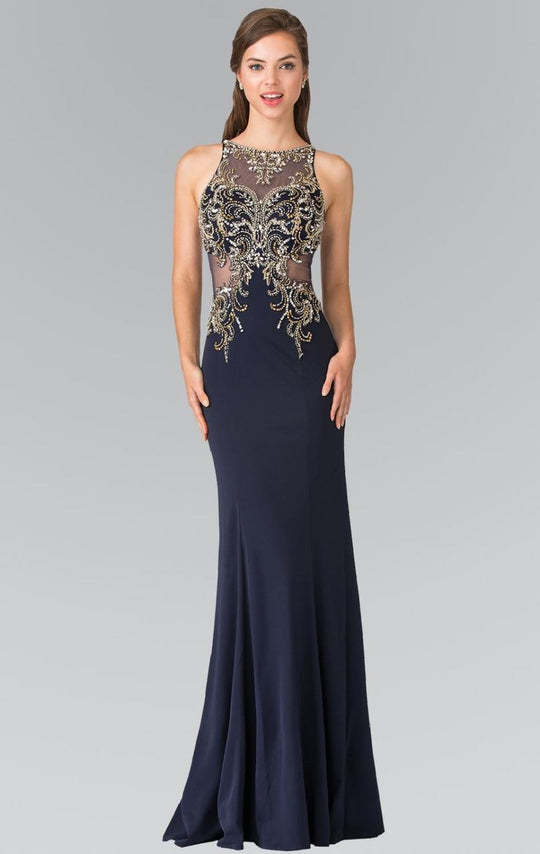 Embellished Halter Long Gown GL2329