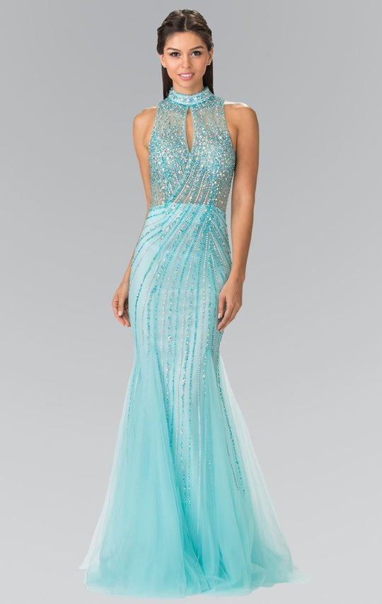 Sequined Halter Trumpet Gown GL2330