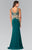 Beaded V-Neck Jersey Trumpet Dress GL2334