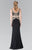 Beaded V-Neck Jersey Trumpet Dress GL2334