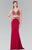 Beaded V-Neck Jersey Trumpet Dress GL2334