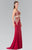 Beaded V-Neck Jersey Trumpet Dress GL2334