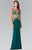 Beaded V-Neck Jersey Trumpet Dress GL2334
