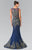 Embellished Illusion Bateau Jersey Trumpet Dress GL2338