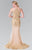 Embellished Illusion Bateau Jersey Trumpet Dress GL2338