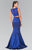 Embellished Bateau Neck Lace Mermaid Dress GL2354
