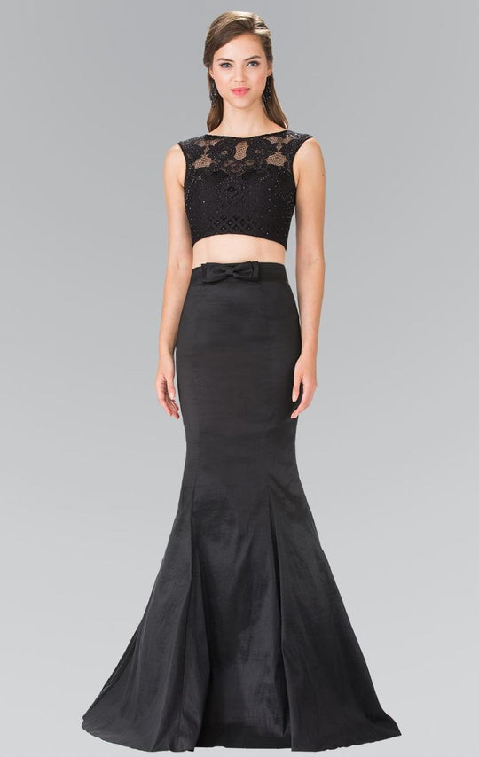 Embellished Bateau Neck Lace Mermaid Dress GL2354