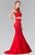 Embellished Bateau Neck Lace Mermaid Dress GL2354