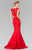 Embellished Bateau Neck Lace Mermaid Dress GL2354