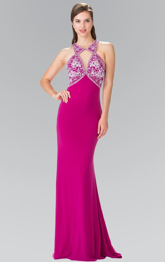 Halter Cut Outs Long Gown GL2355