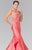 Beaded Halter Ruffled Mermaid Gown GL2357