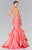 Beaded Halter Ruffled Mermaid Gown GL2357