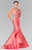 Beaded Halter Ruffled Mermaid Gown GL2357