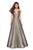 La Femme - 27322 Plunging Sweetheart Pleated Ballgown In Gold and Black