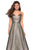 La Femme - 27322 Plunging Sweetheart Pleated Ballgown In Gold and Black