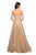 La Femme - 27776 Strapless A-Line Textured Lace Gown In Gold
