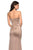 La Femme - 27780 Crisscross Ruched Strapless Gown with Slit In Gold