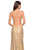 La Femme - 27725 Lace Embellished Deep V-neck Trumpet Dress In Gold