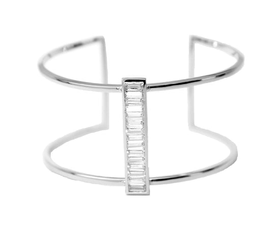 Rachael Ryen -  Baguette Cuff Bracelet - Silver