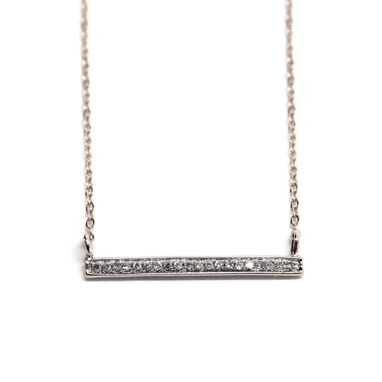 Rachael Ryen -  14k White Gold Diamond Bar Necklace